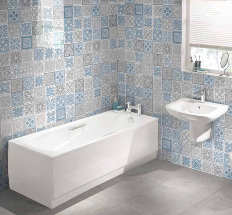 Showerwall Acrylic Patterns & Tiles Collection  - Victorian Blue