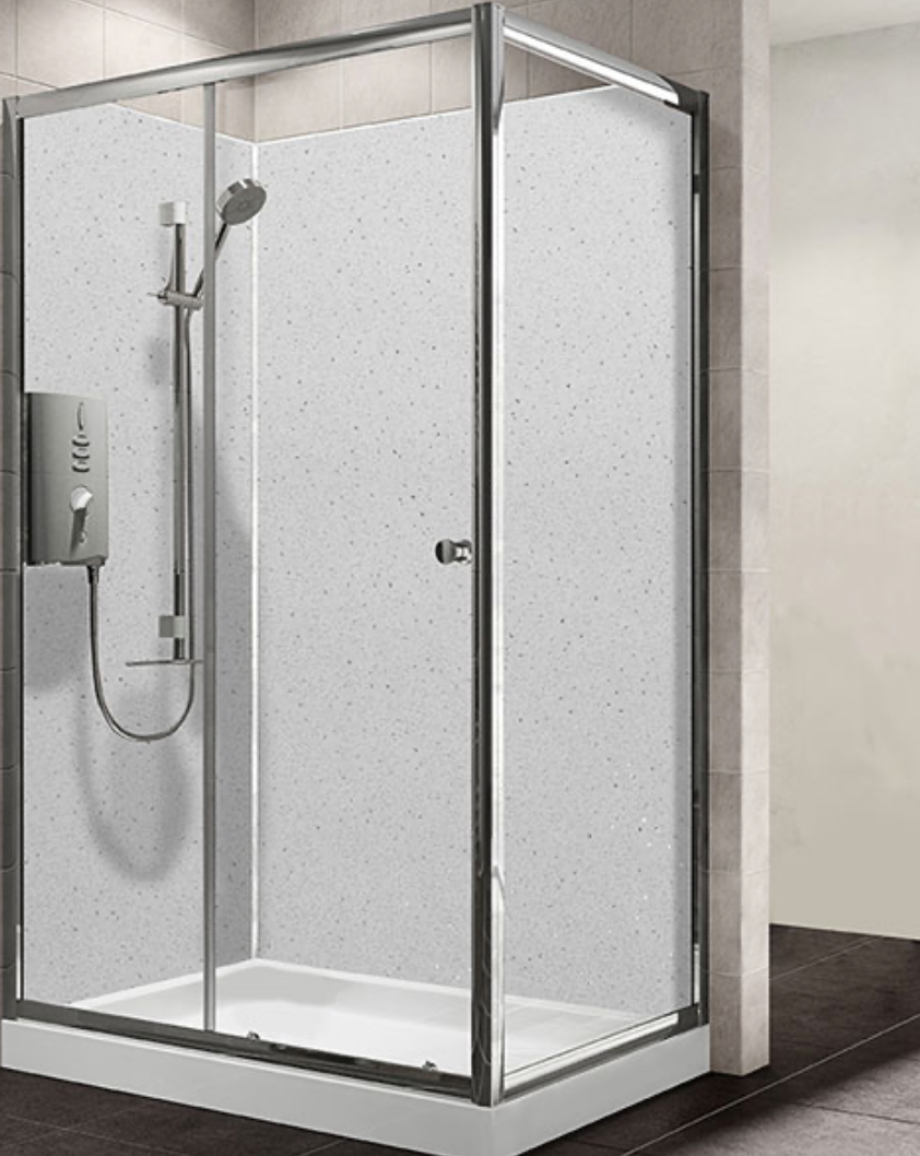 Maxi Shower Panel - White Sparkle GLOSS