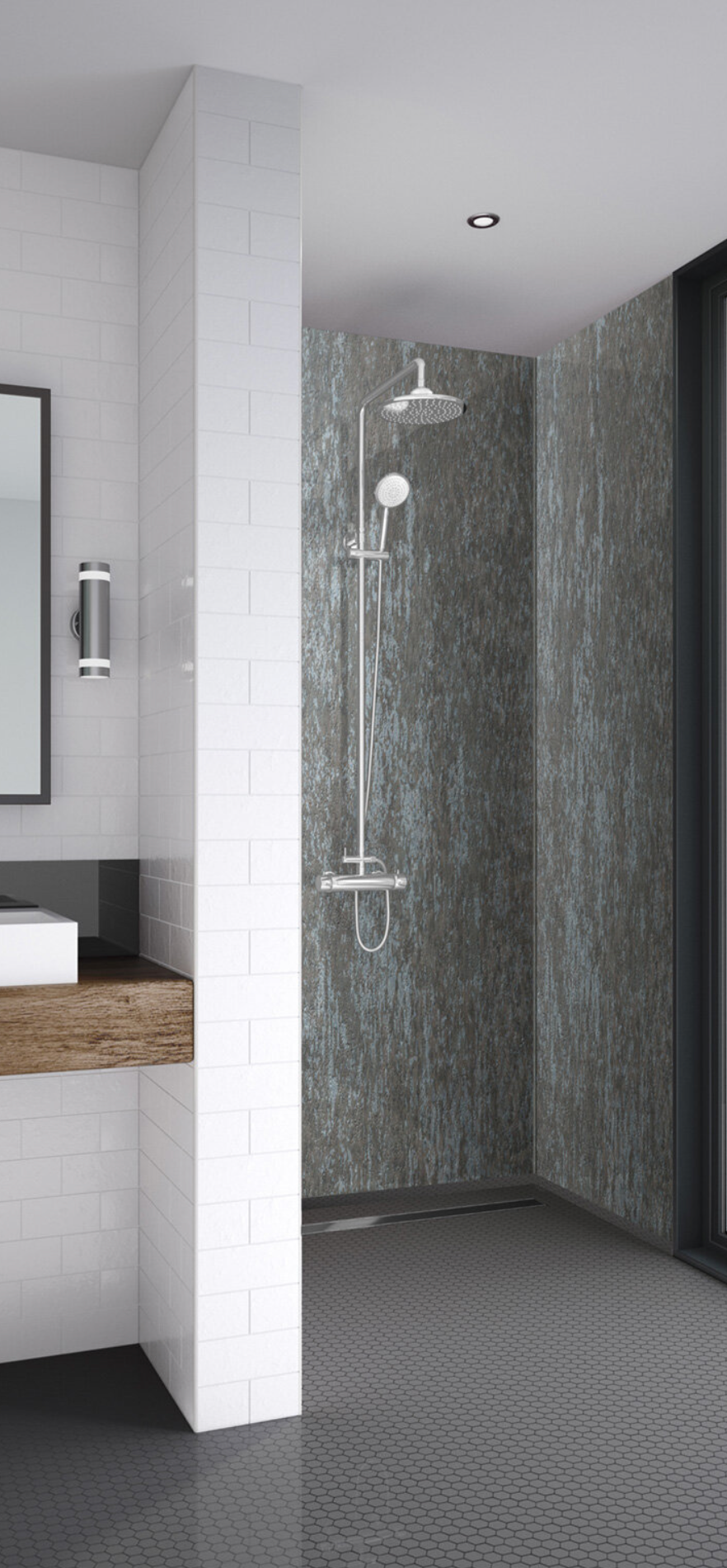 Mermaid Timeless Trade Shower Panels - Silver Alloy