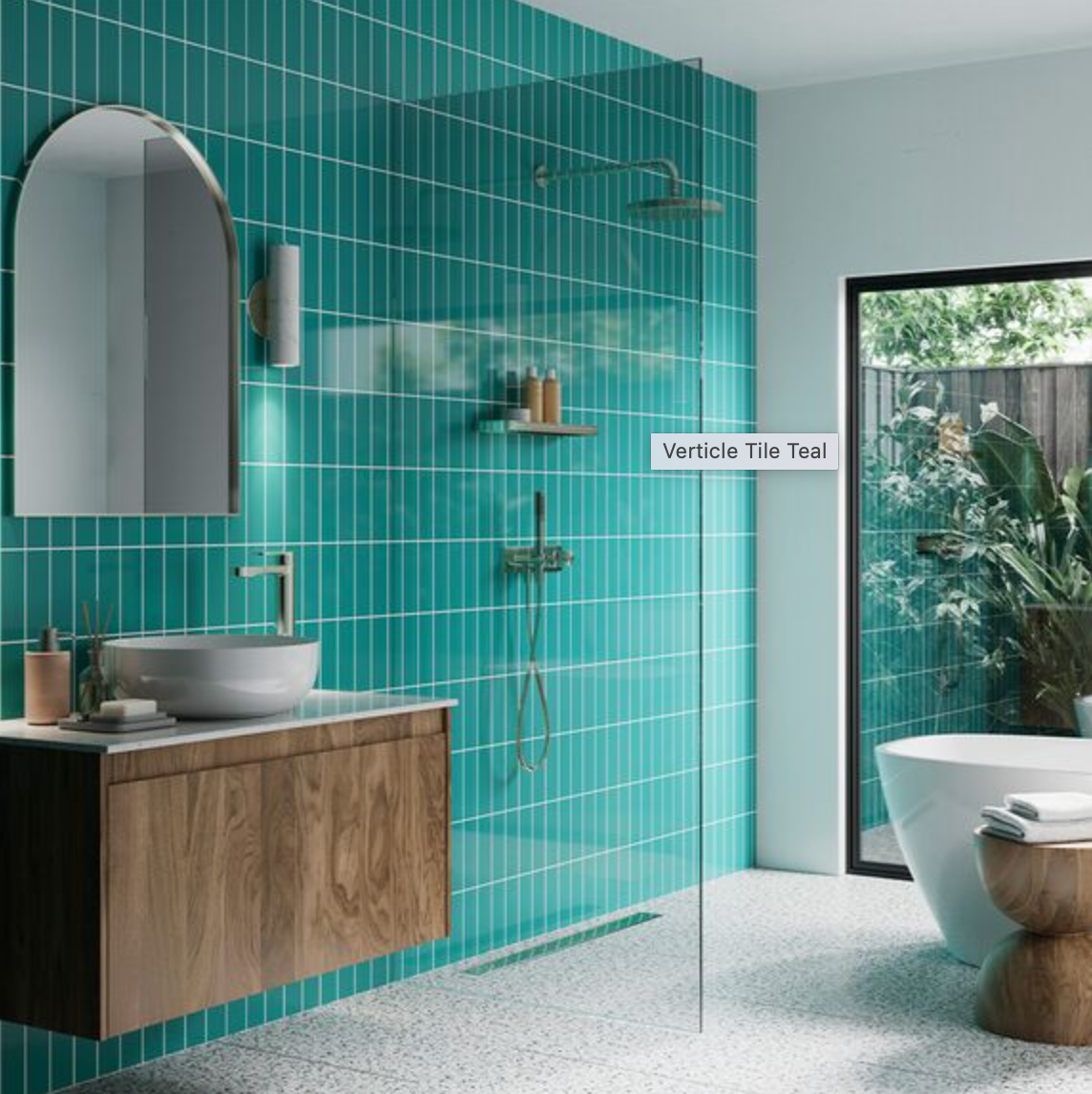 Showerwall Acrylic Patterns & Tiles Collection  - Vertical Tile Teal