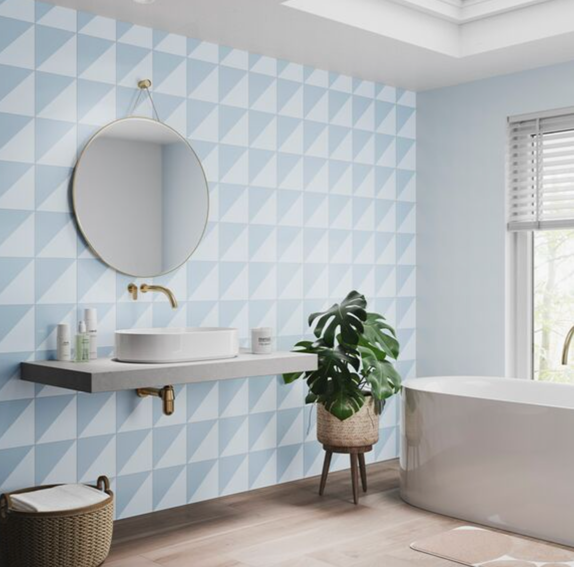 Showerwall Acrylic Patterns & Tiles Collection - Grafito Tile Sky