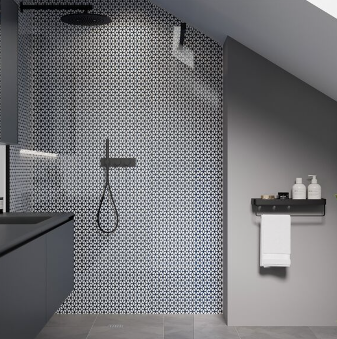 Showerwall Acrylic Patterns & Tiles Collection - Retro Sapphire