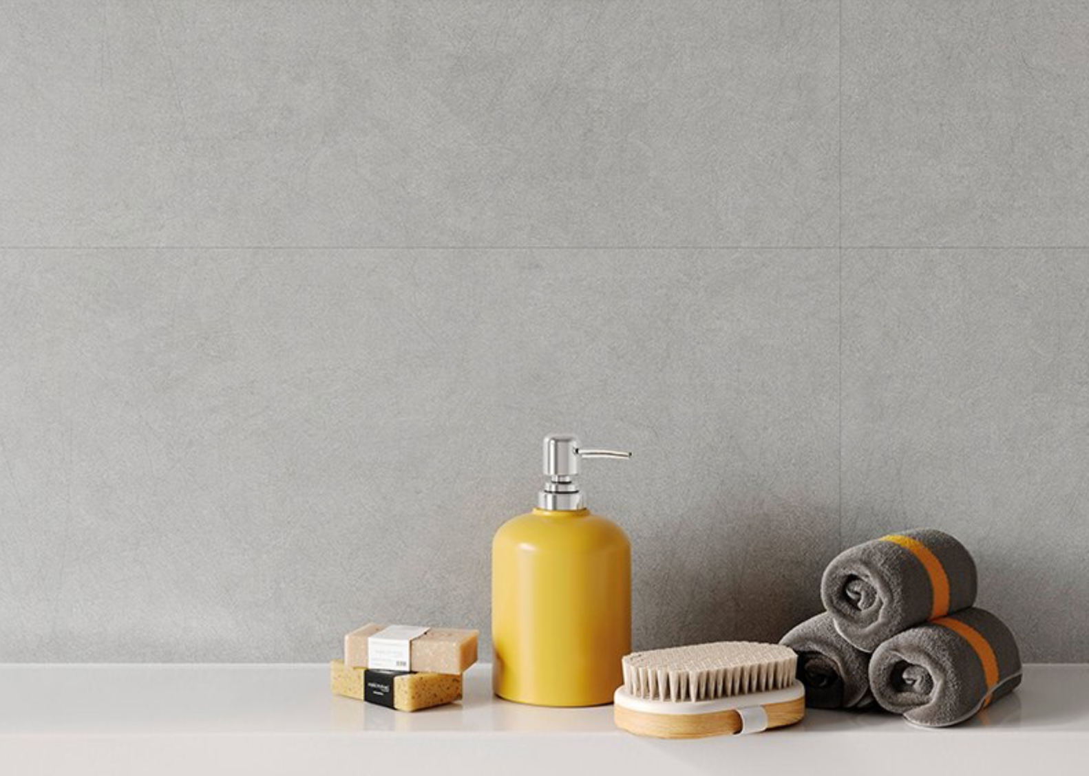 Vilo SPC Small Tile Panel - Concrete Light