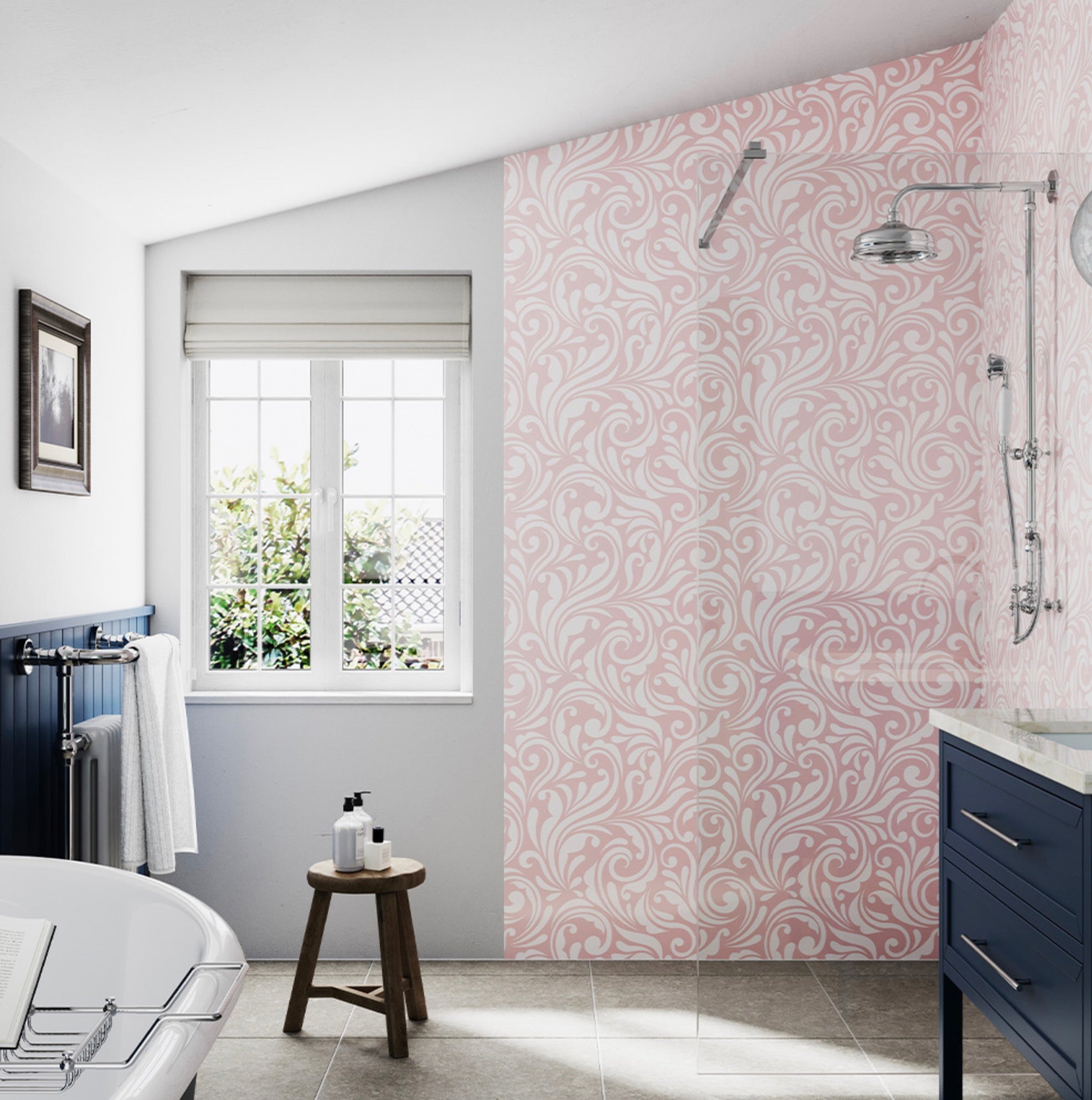 Showerwall Acrylic Prints & Images Collection  - Victorian Floral Blush