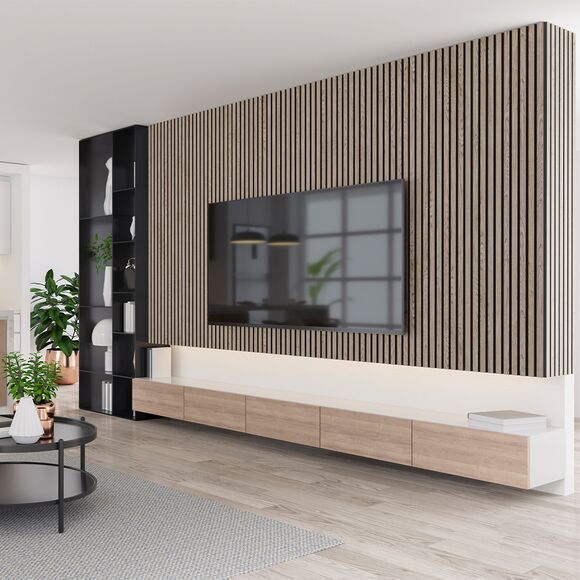 Feature Wall Slat Panel - Silver Oak