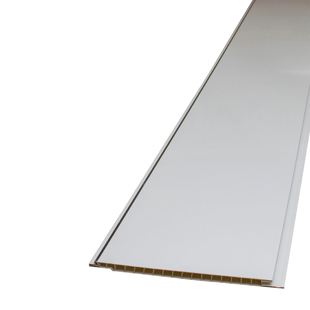 Ceiling Cladding Panels - Gloss White / Chrome Strip 2.7m